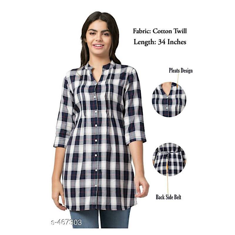 Delaika Quarter Sleeve Printed Tops& Tunics 003