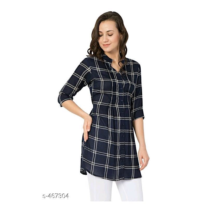 Delaika Quarter Sleeve Printed Tops& Tunics 004