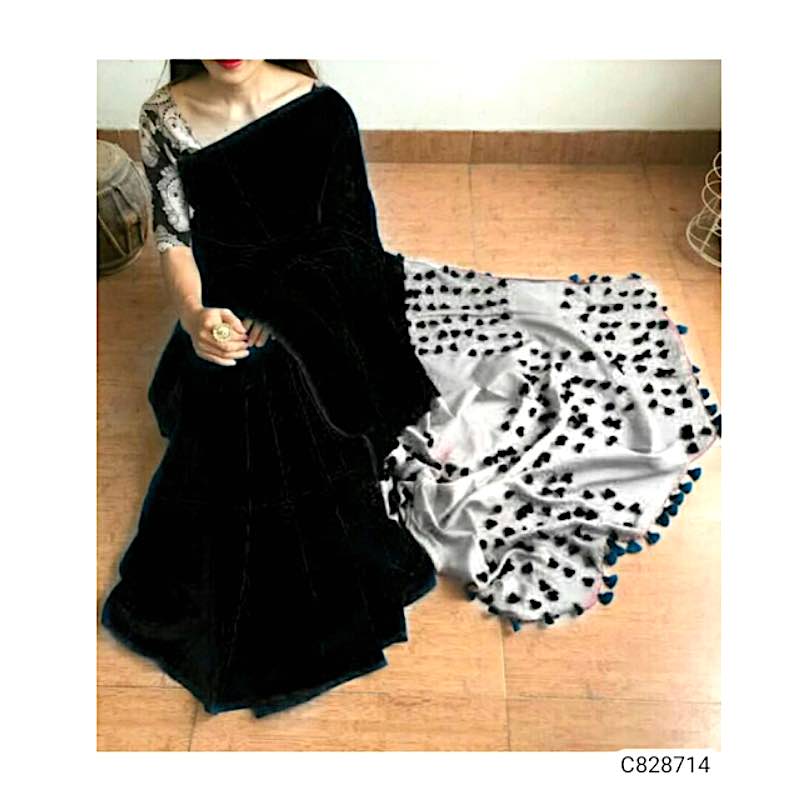 Handwoven Cotton Silk Sarees with Pompom Work 006